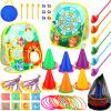 Yunsailing 63 Pcs Carnival Outdoor Games Set for Kids Include Animal Bean Bag Toss Plastic Cones Bean Bags Ring Toss Egg and Spoon Race, Field Yard Lawn Outdoor Game, Gift for Birthday Party view 1