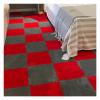 12 X 12 Inch Interlocking Carpet Tiles,10 Pieces EVA Foam Mats, Soft Fluffy Plush Area Rugs Floor Tiles, Puzzle Play Mat for Living Room Bedroom,Grey+red view 1
