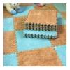 12 X 12 Inch Interlocking Carpet Tiles,10 Pieces EVA Foam Mats, Soft Fluffy Plush Area Rugs Floor Tiles, Puzzle Play Mat for Living Room Bedroom,Blue+Light Brown view 1