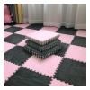 12 X 12 Inch Interlocking Carpet Tiles,10 Pieces EVA Foam Mats, Soft Fluffy Plush Area Rugs Floor Tiles, Puzzle Play Mat for Living Room Bedroom,Grey+Pink view 1