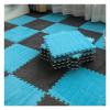 12 X 12 Inch Interlocking Carpet Tiles,10 Pieces EVA Foam Mats, Soft Fluffy Plush Area Rugs Floor Tiles, Puzzle Play Mat for Living Room Bedroom,Grey+Dark Blue view 1