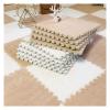 12 X 12 Inch Interlocking Carpet Tiles,10 Pieces EVA Foam Mats, Soft Fluffy Plush Area Rugs Floor Tiles, Puzzle Play Mat for Living Room Bedroom,Light Brown+White view 1