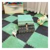 12 X 12 Inch Interlocking Carpet Tiles,10 Pieces EVA Foam Mats, Soft Fluffy Plush Area Rugs Floor Tiles, Puzzle Play Mat for Living Room Bedroom,Grey+Green view 1
