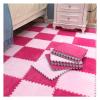 12 X 12 Inch Interlocking Carpet Tiles,10 Pieces EVA Foam Mats, Soft Fluffy Plush Area Rugs Floor Tiles, Puzzle Play Mat for Living Room Bedroom,Pink+Rose view 1