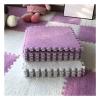 12 X 12 Inch Interlocking Carpet Tiles,10 Pieces EVA Foam Mats, Soft Fluffy Plush Area Rugs Floor Tiles, Puzzle Play Mat for Living Room Bedroom,Purple+White view 1