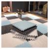 12 X 12 Inch Interlocking Carpet Tiles,10 Pieces EVA Foam Mats, Soft Fluffy Plush Area Rugs Floor Tiles, Puzzle Play Mat for Living Room Bedroom,Blue+Grey+White view 1