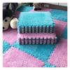 12 X 12 Inch Interlocking Carpet Tiles,10 Pieces EVA Foam Mats, Soft Fluffy Plush Area Rugs Floor Tiles, Puzzle Play Mat for Living Room Bedroom,Purple+Dark Blue view 1