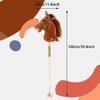 Morytale Stick Hobby Horse Riding Toy, Plush Stick Horse for Toddlers Ages 3+, Horses Ride on Toy Fun Pretend Play with Wooden Wheels and Real Pony Clip-Clop Sounds 39 Inches-Light Brown view 2
