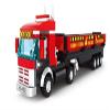 General Jim's Semi Truck and Trailer Transport Vehicle Red Heavy Duty Work Truck 323 Piece Modular Building Block Model Tractor Trailer Building Blocks Set - All Building Levels view 1