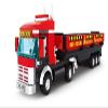 General Jim's Semi Truck and Trailer Transport Vehicle Red Heavy Duty Work Truck 323 Piece Modular Building Block Model Tractor Trailer Building Blocks Set - All Building Levels view 3