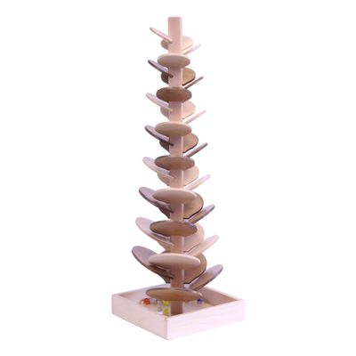 AmishToyBox.com Marble Tree Wooden Toy - CPSIA-Approved Child-Safe Finish - Pack of Marbles Included (Harvest Stain and Natural)