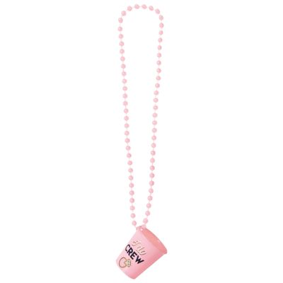 I Do Crew' Pink Shot Glass Necklaces (20"x 2") - Pack of 6 - Stylish Party Accessory, Perfect for Bachelorette Party Celebrations, Wedding Events, & Bridal Showers