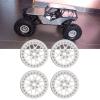 2.2 Inch RC Car Wheel Hub, Aluminum Alloy RC Beadlock Wheels Rims for 1/10 Axial SCX10 SCX10 II 90046 90047 RC Car(Silver) view 3
