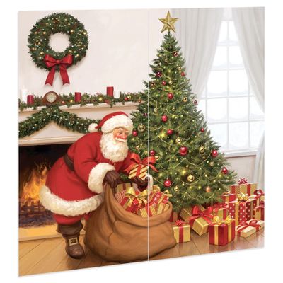 Santa Claus Scene Setter Wall Decorating Kit (2-Pack) - 5' 5" - Multicolor Plastic Decor - Perfect for Christmas and Holiday Festivities