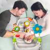 Baby Stroller Arch Mobile, Adjustable Musical Cirb Mobile Toys with Universal Clamps, Versatile Activity Toy Bar for Baby Bouncer Infant Car Seat Toy Stroller Toys Mobile for Bassinet Crib - Orange view 3