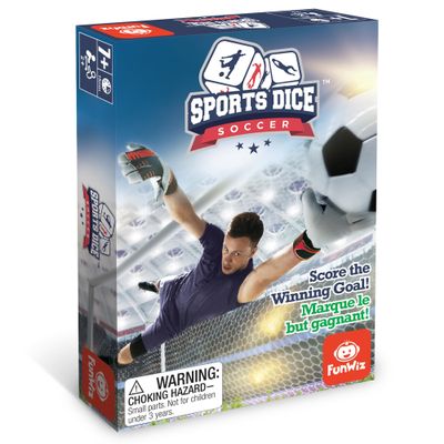 FoxMind Games: Sports Dice Soccer - Dice Board Game, Kick It Out of The Stadium, Easy to Learn & Fun to Play, 2 or 4 Players, Ages 7+