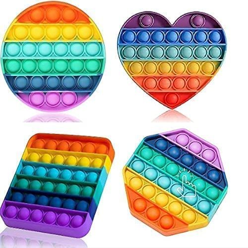 Popet Pop It Toys, Push Pop Bubble Toy, Autism Special Needs Silicone Stress Relief Toy, Great Bubble Toy for Kids and Adults Will Send(Set of 4)
