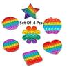Popet Pop It Toys, Push Pop Bubble Toy, Autism Special Needs Silicone Stress Relief Toy, Great Bubble Toy for Kids and Adults Will Send(Set of 4) view 3