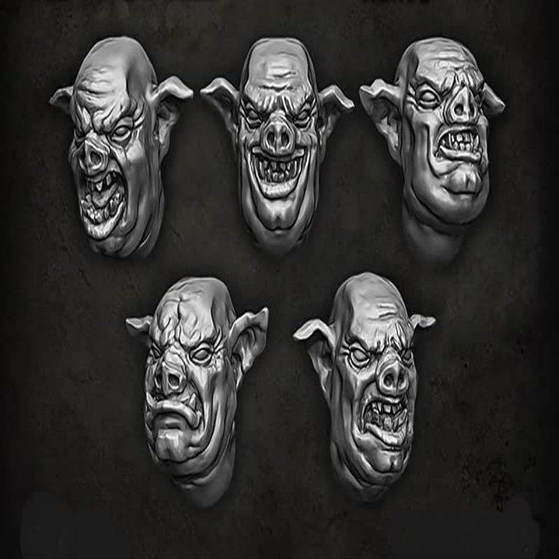 Green Stuff World for Models and Miniatures Pig Hybrid Heads S294
