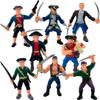 Liberty Imports 8 Piece Pirate Action Figures Playset in Assorted Poses and Weapons, Fun Pirate Men Party Favor for Kids (3.5 inch) view 1