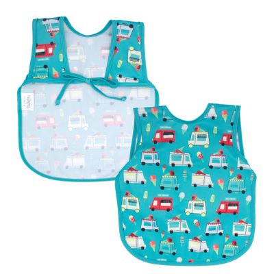 BapronBaby Ice Cream Truck Bapron - No Neck Tie Safer Bib for Baby & Toddler - Soft Waterproof Stain Resistant - Machine Washable - Sz Preschool 3-5yrs