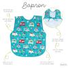 BapronBaby Ice Cream Truck Bapron - No Neck Tie Safer Bib for Baby & Toddler - Soft Waterproof Stain Resistant - Machine Washable - Sz Preschool 3-5yrs view 2