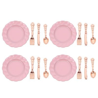 jojofuny 4 Sets Miniature Dollhouse Dish 1 12 Scale Miniature Plate Dollhouse Plate Dinner Set Simulation for Kitchen Accessories
