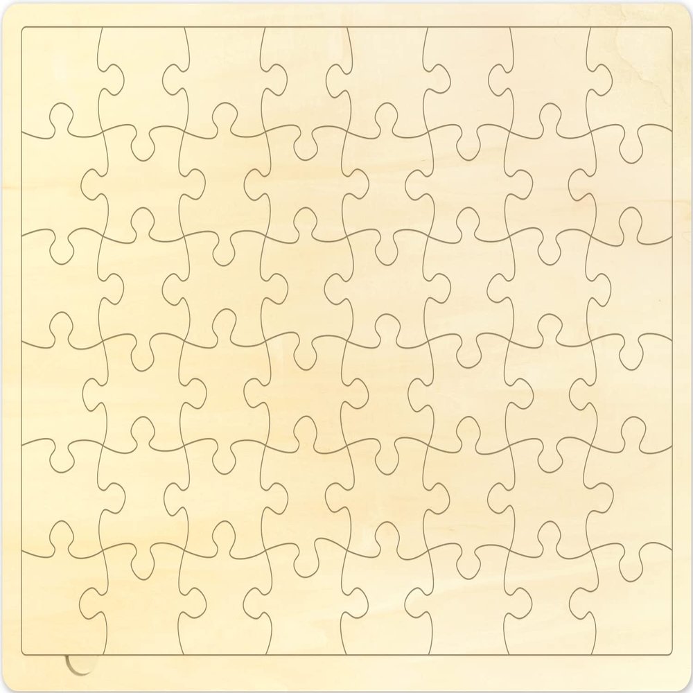 48 Piece Blank Puzzle with Tray to Draw on, Each Piece is Unique, Custom Puzzle 14.2x10.6 Inches for Crafts & DIY, Make Your Own Wooden Jigsaw Puzzles