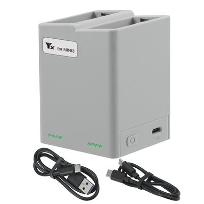 Hanatora Two-Way Battery Charging Hub for DJI Mini 3,Mini 3/4 Pro Drone,Charge Two Batteries in Sequence,Check Battery Level Charger Accessories