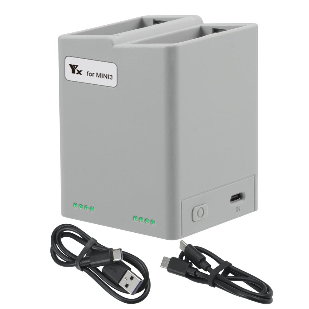 Hanatora Two-Way Battery Charging Hub for DJI Mini 3,Mini 3/4 Pro Drone,Charge Two Batteries in Sequence,Check Battery Level Charger Accessories