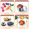 Juboury Pretend Play Kitchen Set - Toy Kitchen Accessories with Stainless Steel Cookware Pots and Pans, Plates, Cooking Utensils, Kids Chef Coat & Hat, Wooden Play Food for Kids, Girls, Boys, Toddlers view 4