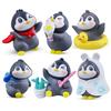 6Pack Mini Cute Penguin Figures Cake Toppers,Lovely Penguin Characters Toys Miniature Fairy Garden Decor for Kids Birthday Baby Shower Party Automobile Decoration view 1