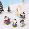 6Pack Mini Cute Penguin Figures Cake Toppers,Lovely Penguin Characters Toys Miniature Fairy Garden Decor for Kids Birthday Baby Shower Party Automobile Decoration view 3