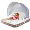 Goplus Inflatable Pool Float with Canopy, 71x71 Floating Lounge Island w/UPF50+ Retractable Removable Sunshade, 2 Built-in Cup Holders, Giant Raft Load 440LBS for 2-3 Person Lake River Pool view 1
