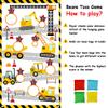 Construction Truck Toss Game Banner with 4 Bean Bags Indoor Outdoor Excavator Throwing Theme Party Game Banner with 7 Score Holes for Adults Birthday Party Decorations Yellow view 3