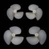 2Pairs RC Bait Boat Tug Boat Full Immersion Propeller Diameter 28mm 36mm 42mm Nylon Tri-Blade Positive Negative Paddles 2mm Motor Shaft Hole Replacement Parts for Model Electric Ship (2pairs 2x42mm) view 2