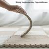 12"X12" Plush Interlocking Foam Mat, 6Mm Thick Foam Mat,Living Room Bedroom Carpet Tiles Area Rug Mat,Soft Puzzle Play Mat,Grey+White,40Pcs view 3