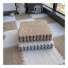 12"X12" Plush Interlocking Carpet Tiles, 10Mm Thick Foam Mat, Puzzle Play Mat, Soft Crawling Playing Floor Mat, Anti-Slip and Anti-Fall,Light Coffee+White,60Pcs view 1