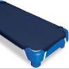 100% Cotton Standard Day-Care/Pre-School Cot Fitted Sheet with Elastic Straps, 400 TC Material for Child Care, Soft & Cool Toddler Nap Mattress Sheets, Pack of 12 - Navy Blue Solid (23" W X 40" L) view 4