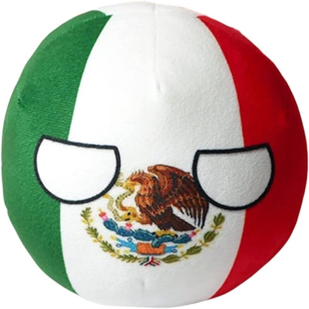 Bisavch Mexico Country Ball,Country Ball Plushies, Polandball Plush Doll Countryball Pendant Cosplay Cute Keychain Anime Plushies for Girs Boys Kids Gifts ( Color : , Size 10cm )