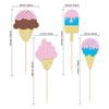 24Pcs Ice Cream Cupcake Toppers Glitter Summer Cupcake Picks for Hawaii Dessert Summer Ice Cream Themed Birthday Wedding Party Popsicle Baby Shower Decoration Supplies view 2
