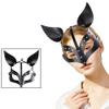 SIQITECHNO PU Halloween Cat Mask Half Face Animal Mask Adjustable Carnival Cosplay Party for Women Cosplay Prop Party Supplies view 3