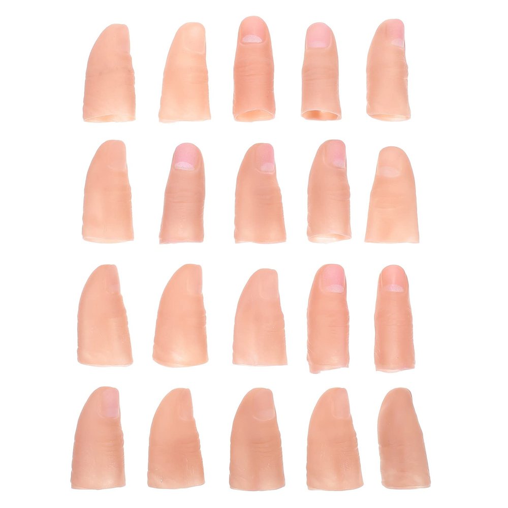 NUOBESTY Fake Thumb Fake Thumb Tip Magician Finger Covers Tricks Props 20pcs (L)