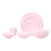 AMLESO Miniature Dollhouse Kitchen Accessories 1 6 Scale Dish Bowl Cups Set Birthday Gift Doll Houses Food Tray for Cooking Game Decoration, Pink view 1