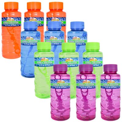 12 Pack of 16oz Non Toxic Bubble Solution Bottles, Value Pack Bubbles, Bubble Refills for Toddler Kid, 1 Dozen Bulk Bottles -192 Ounces, Bubble Machine Refills, Birthday Party Favor