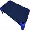100% Cotton Standard Day-Care/Pre-School Cot Fitted Sheet with Elastic Straps, 400 TC Material for Child Care, Soft & Cool Toddler Nap Mattress Sheets, Pack of 4 - Navy Blue Solid (23" W X 55" L) view 1