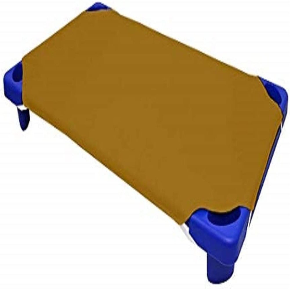 100% Cotton Standard Day-Care/Pre-School Cot Fitted Sheet with Elastic Straps, 400 TC Material for Child Care, Soft & Cool Toddler Nap Mattress Sheets, Pack of 6 - Taupe Solid (23" W X 40" L)