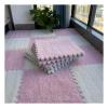 12"X12" Plush Interlocking Carpet Tiles, 10Mm Thick Foam Mat, Puzzle Play Mat, Soft Crawling Playing Floor Mat, Anti-Slip and Anti-Fall,Pink+White,60Pcs view 1