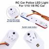 RC Vehicle Roof Light, RC Police Car LED Flashing Lights 4 Modes Lighting Compatible with 1/8 1/10 Cars Sportinggoods Body Parts(Red Blue?? view 4
