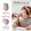 SAMiGO Silicone Baby Utensils - Self Feeding Spoons and Tiny Training Cup - First Stage Baby Led Weaning Supplies for 6 Months+ Infants - Set of 3 view 3